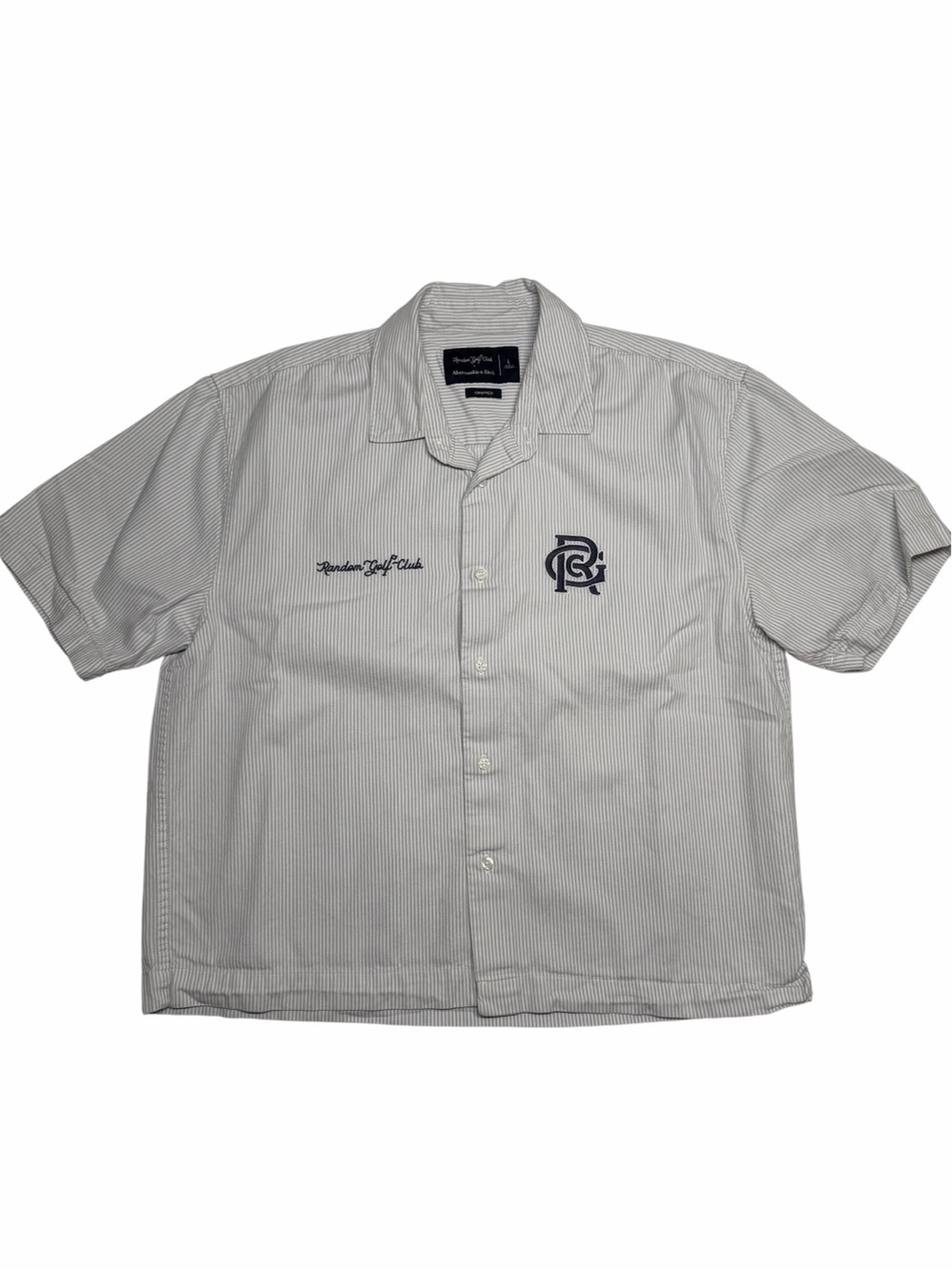 Abercrombie x Random Golf Club Cropped Button Up Shirt Mens L Boxy Camp Collar